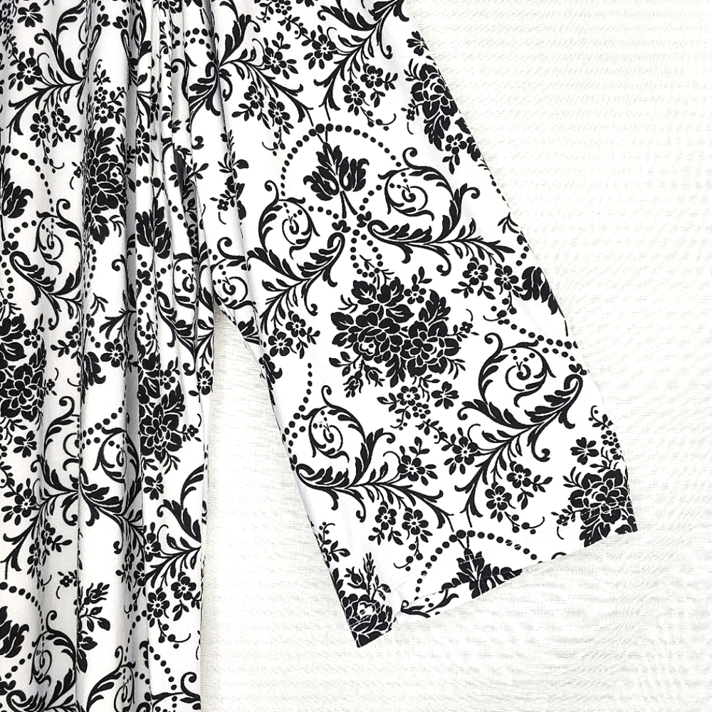 Studio Donatella night gown. Black/white, 3X. - Picture 8 of 10